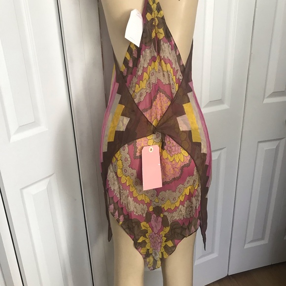 BCBG sheer handkerchief dress or tunic boho flowy - Picture 5 of 5